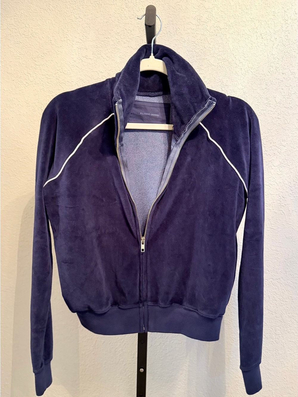 Nili Lotan Velvet Velour Track Jacket with Piping